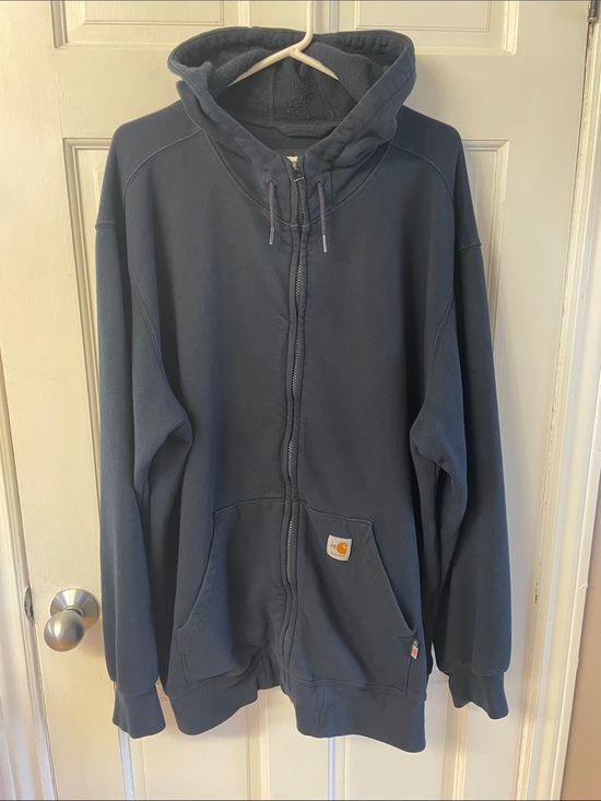 Carhartt Other - Carhartt FR Flame Resistant loose fit navy full zip front hoodie men’s size 2X